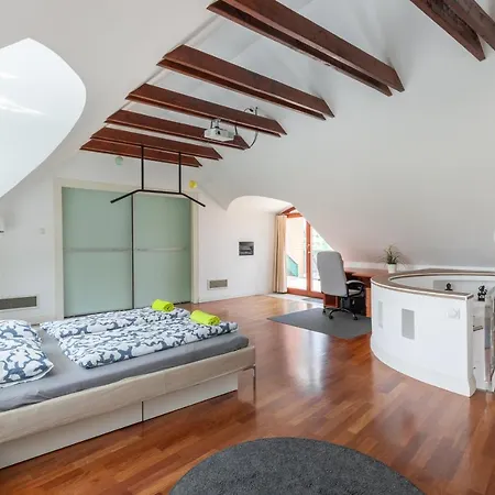 Penthouse With Free Parking And Free Bikes, Wellness 8 Min Walk דירה